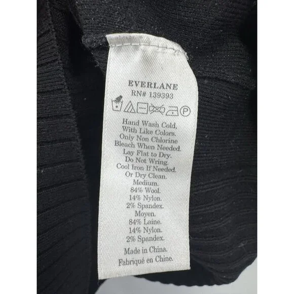 Everlane Womens Medium Ribbed Knit Sweater Wool Academia Minimalist Capsule Chic - Picture 4 of 6